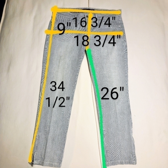 Levi's Striped Distressed Ankle Jeans Blue White Size 10 - Picture 12 of 12